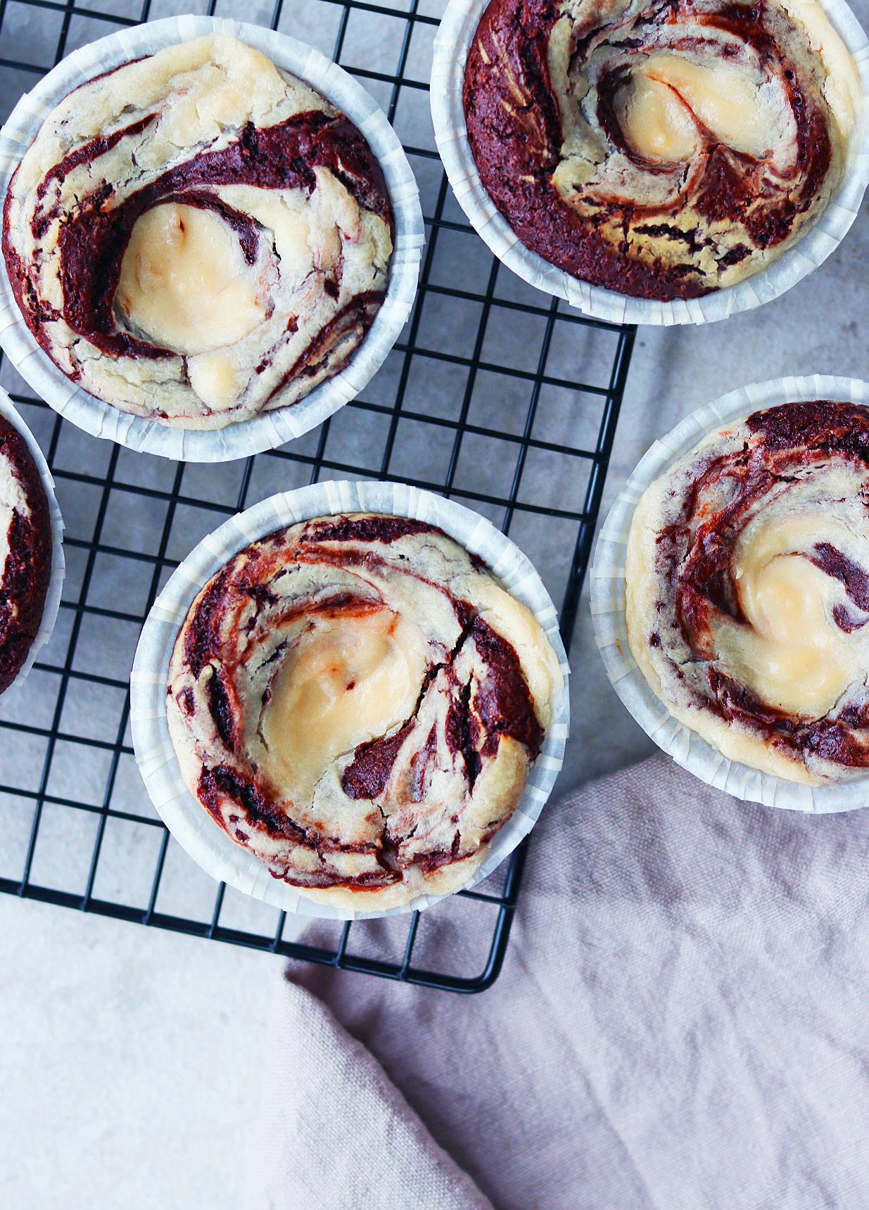Veganska browniemuffins med färskost