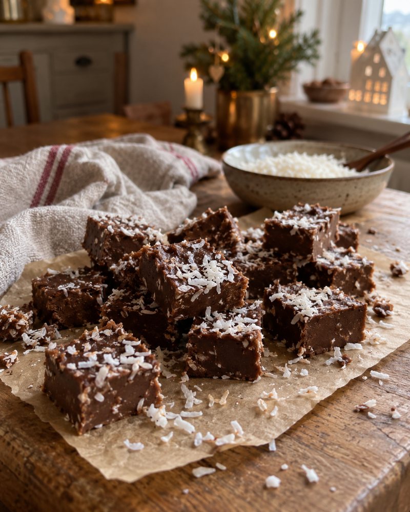Bountyfudge med kokos