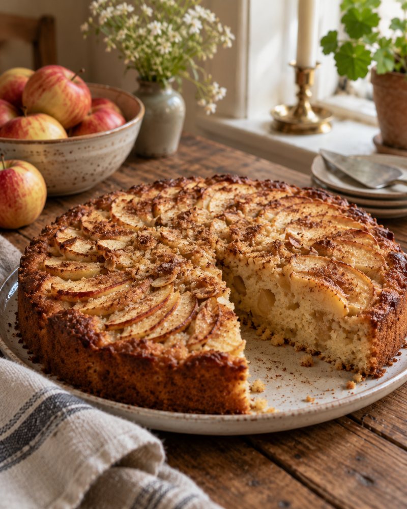 Glutenfri äppelkaka med mandelmassa