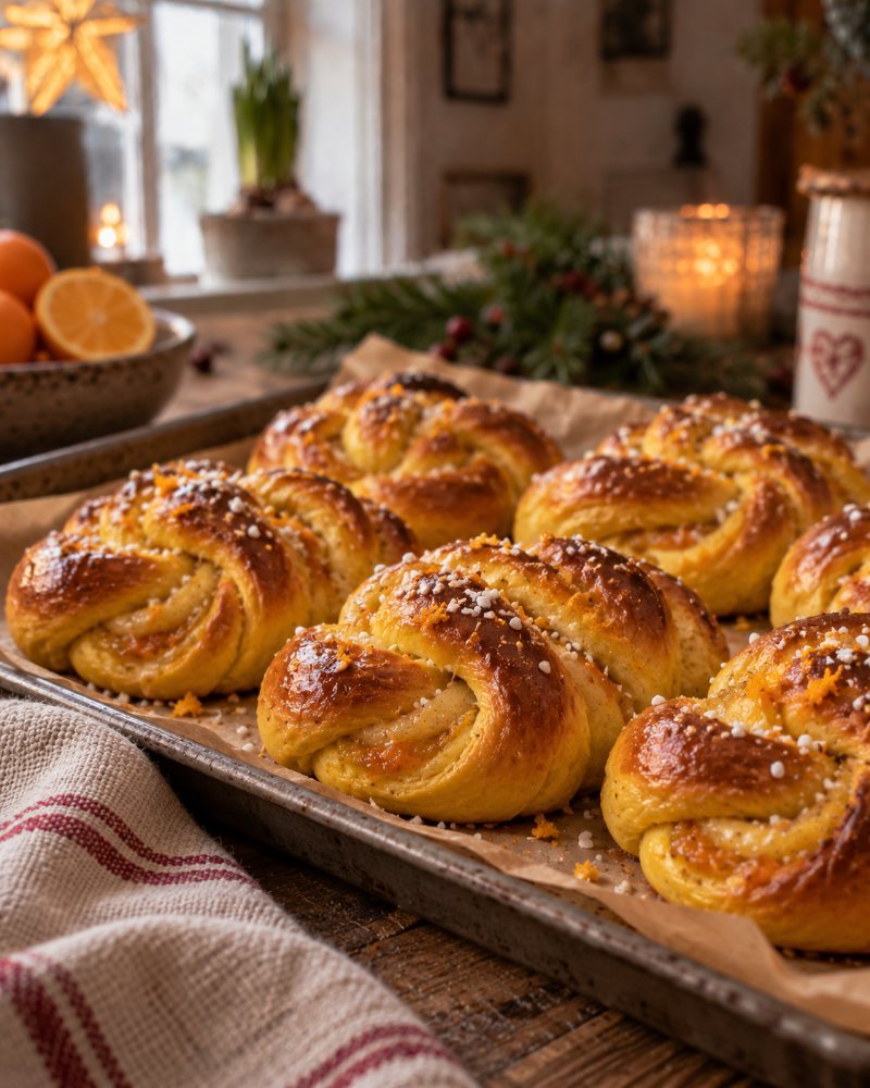 Saffransbullar med apelsin och vanilj