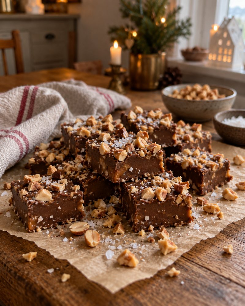 Snickersfudge med jordnötter